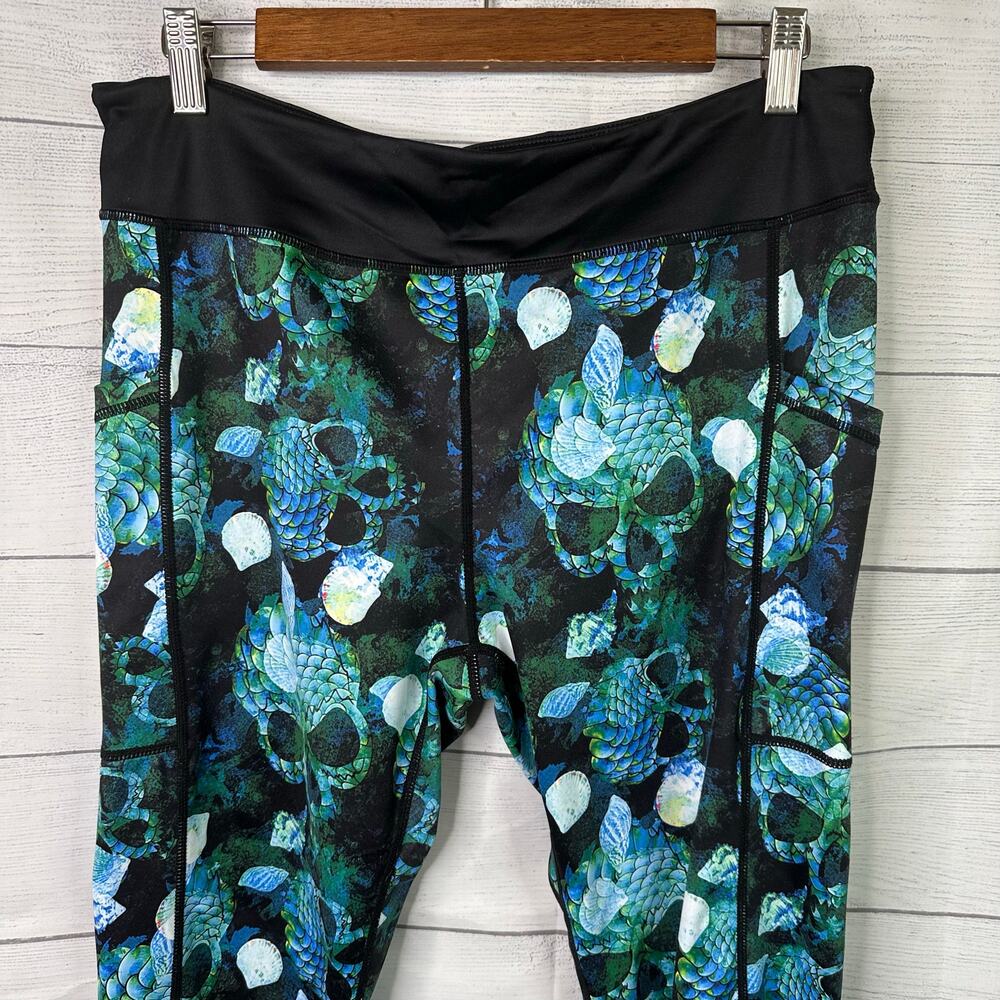 Constantly Varied Gear CVG Womens size XL Mermaid Skull Leggings Workout Goth - Picture 3 of 7